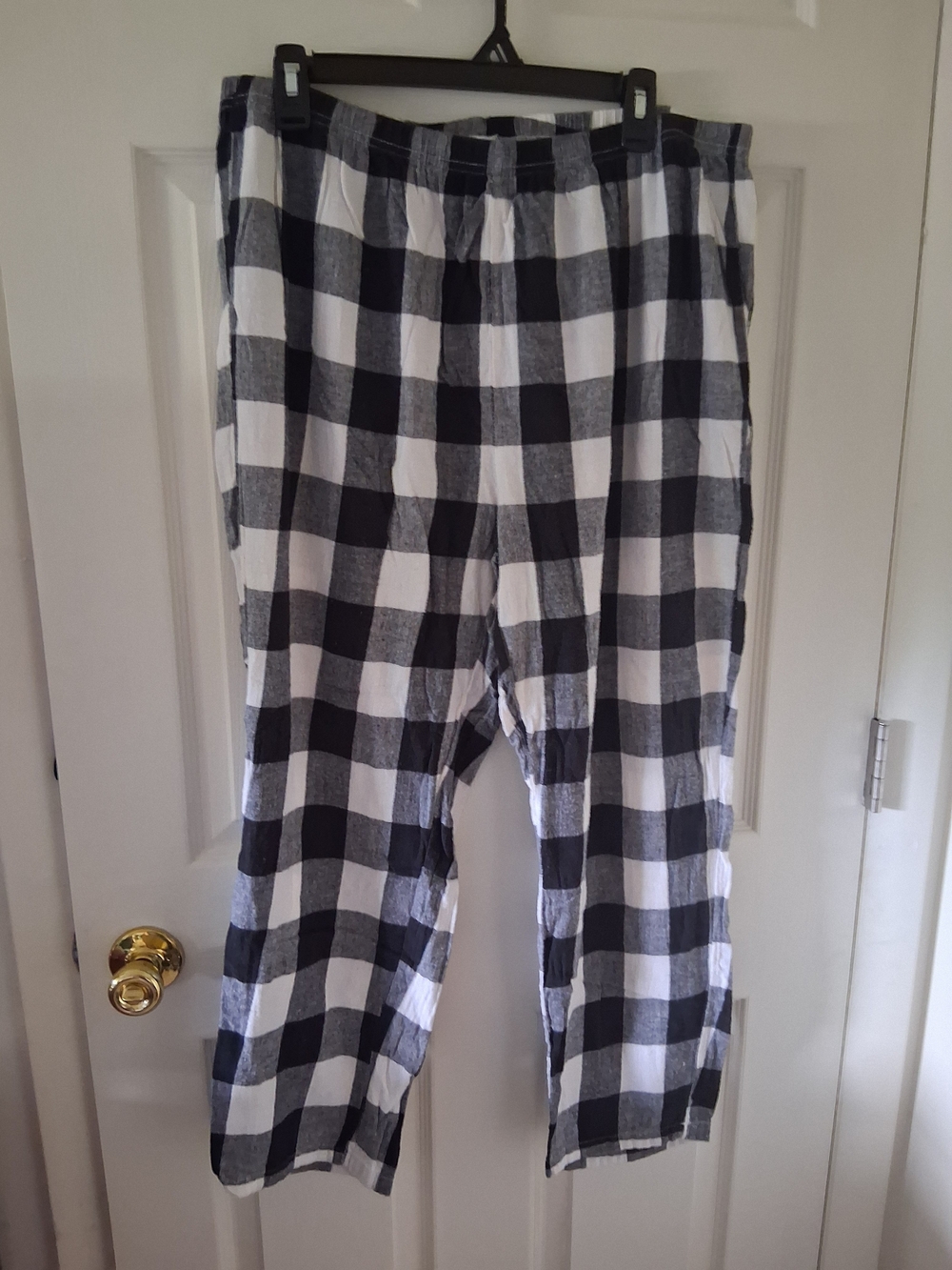 Men's Black & White Check Lounge Pants - Unbranded
